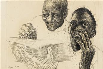 JOHN BIGGERS (1924 - 2001) Untitled (Study for the Word).                                                                                        